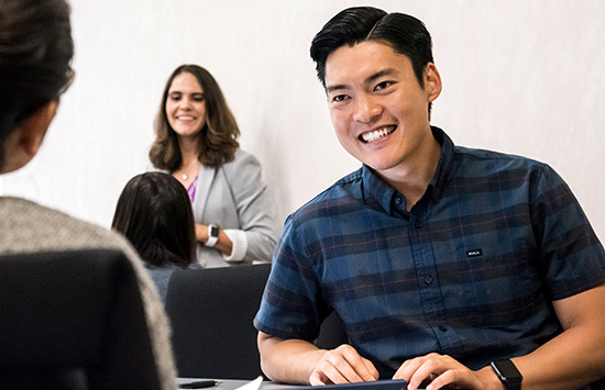 A smiling student