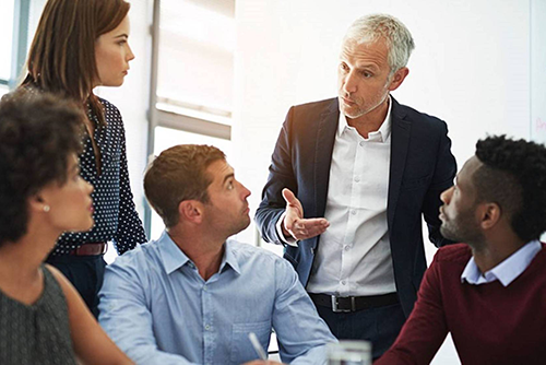 group of leaders in a meeting