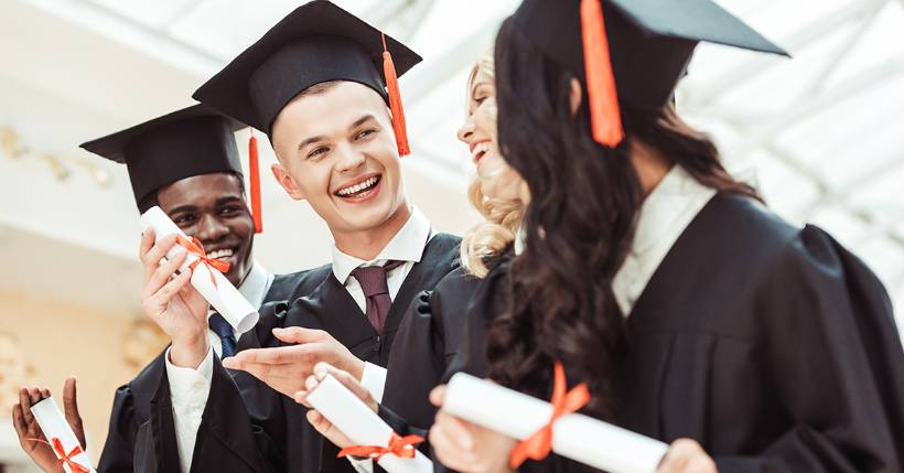 Graduates celebrating their accomplishment