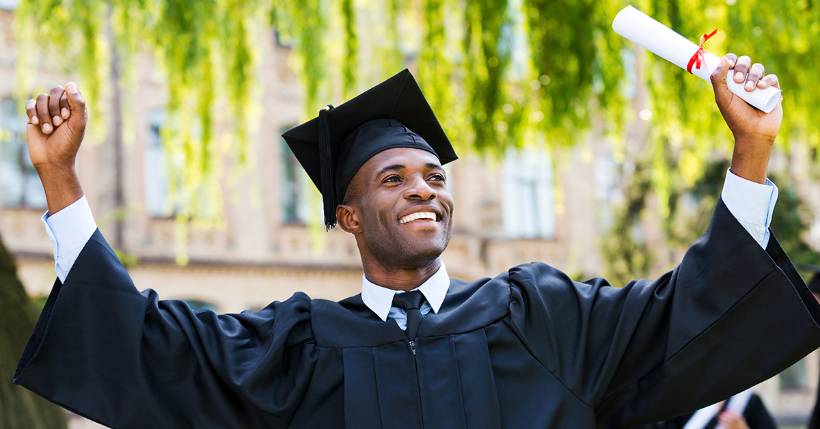 Graduate celebrating