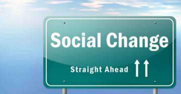 Highway sign that says Social Change