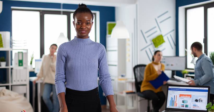 Female entrepreneur in office