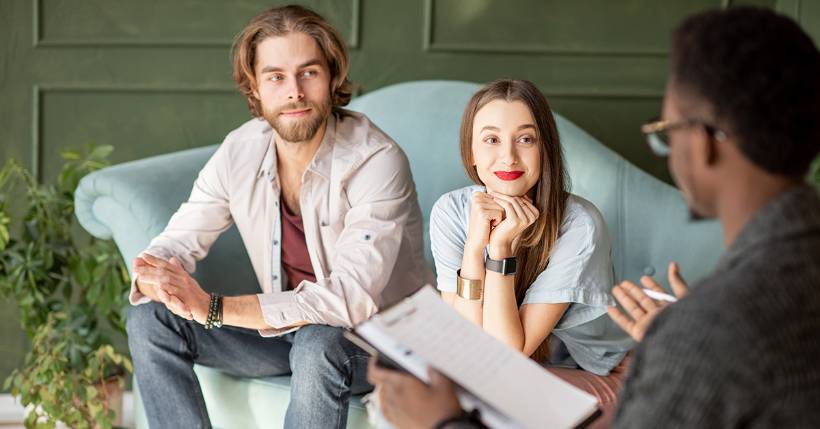 Couple in therapy session