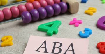 Letters ABA surrounded by letters and numbers