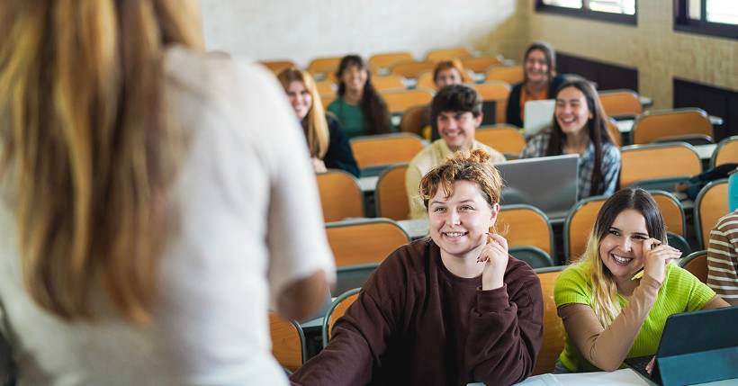 Students listening to their teacher