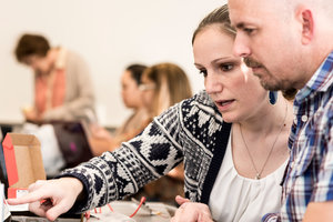 two GSEP students working together in class