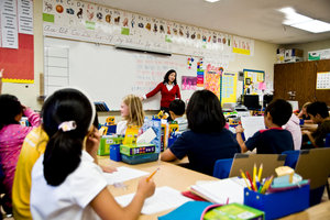 teacher in front of class