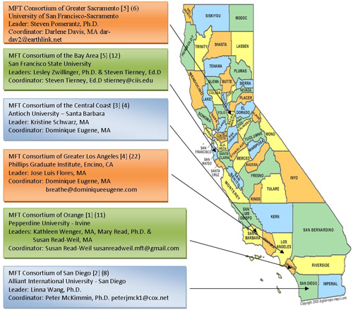 MFT Consortium of California map - Pepperdine GSEP