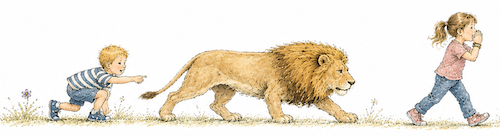 Book Illustration with Lion